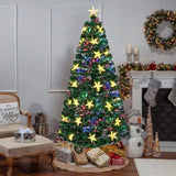 7ft pre-assembled Christmas tree, artificial Christmas tree with fir branches, color-changing fiber 49424331