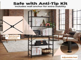 5-Tier Bookshelf, Modern Narrow Bookcase with 30lbs Shelf Capacity, Storage Shelf for Living 05806094