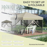 10' x 10' Pop Up Canopy Tent-Beige 68181939