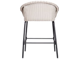 Ladd Outdoor Metal Wicker Barstool, Light Gray Faux Wicker, Set of 2 N775P277558G