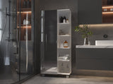 Portland 5-Shelf Linen Cabinet with Mirror White B06280256