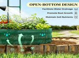 Green Galvanised Metal Raised Garden Bed 5 x 3 x 6ft Outdoor Planter Box, Arched Trellis, Open 76510515