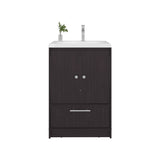 Bathroom Vanity, 2 Doors, 1 Drawer, Black Wengue B097P350324