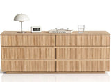 Handleless 6-Drawer Dresser with Grille Finish P2 Particleboard MDF & Melamine Veneer 15220524