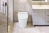 ZNTS Smart Toilet Bidet Combo with Self-Cleaning Nozzle,Upmarket Compact Dual Flush Toilet 1/1.28 WF314231AAA