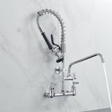Commercial Kitchen Faucet Deck Mount with Pre-Rinse Sprayer 21" Height Kitchen Sink Faucet 8 Inch W1932P171734