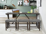 4-Piece Bar Table Set with Power Outlet, Dining Bar Table and Chairs Set,Bar Table Set with 3 Padded W1998P193825
