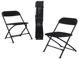 6pcs Injection Molding Classic Garden Plastic Folding Chair Black 75188255
