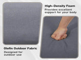 Outdoor PE Wicker Ottomans Set of 2, Patio Rattan Footrests with Gray Cushion for Backyard or Deck T3773P419406
