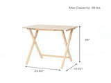 XL Oversized Rubberwood Folding TV Tray Table, Natural 58807951