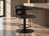 Saby Antique Slate Top Grain Leather Adjustable Stool w/Swivel B2726P618516