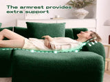 Soft Teddy Fabric Boneless Sofa,No Assembly Required Streamlined Design,Anti-Slip Design 32D High W714P357241