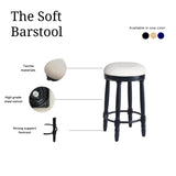 AGODY Bar Stools Set of 2, 26" Counter Height, 360&deg Swivel Wooden Barstool with Fabric Upholstered W2170P208076