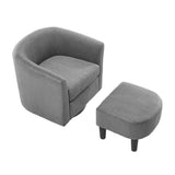 Swivel Accent Chair 360&deg Comfy Recliner Corduroy Arm Chair Single Sofa with Ottoman for Living Room W2582P179933