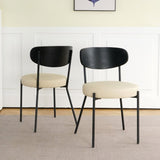 Modern kitchen dining chair Bentwood covered ash veneer Chair back, cream PU dining chair,metal W210132419