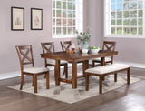 ZNTS Natural Brown Finish Solid wood 1pc Dining Table Wooden Contemporary Style Kitchen Dining Room B01181965