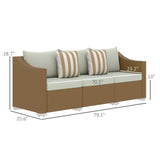Rattan Three-Seat Sofa 30847945