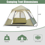 6 Person Tent Setup in 60 Seconds with Rainfly & Windproof Tent with Carry Bag for Family 82158529