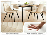 Set of 4 Mid-Century Modern Upholstered Dining Chairs, High Resilience Sponge Curved Seat Sturdy 68870185