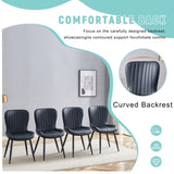 The Black Minimalist Ergonomic Dining Chair Comes In A Pack of 4, With A Comfortable Design Of W1151P277172
