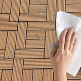 Wood Plastic Composite Deck Tiles Set of 20pcs, Composite Decking Resist Rust, Patio Flooring W2805P205346