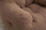 010-Soft Teddy Fabric Tufted Foam Bean Bag Chair With Teddy Fabric Coffee W52753861