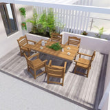 70.87inch Rectangular Dining Table with X-shape Aluminum Table Leg/Metal Base, Teak W1209107730