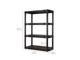 4 Shelf Plastic Shelving Unit 13.88" 03604678