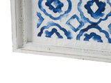 Set of 2 Blue and White Hanging Sculptures, Modern Wall Art Decor, 12.5" x 24.5" W2078130292