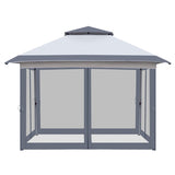 2' x 12' Outdoor Pop-up Canopy with 4 Sidewalls Grey 34420870