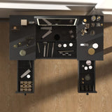 Elegant Black Vanity Table with LED Lights, Flip-Top Mirror and 2 Drawers, Jewelry Storage for Women W760P152315