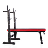 Adjustable Folding Multifunctional Workout Station Adjustable Workout Bench with Squat Rack - balck W2181P153079