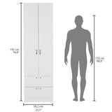 Vico 76" High Armoire Wardrove Closet with 2 Drawers, Double Door Cabinet , One Shelf and Hanging B070P188838