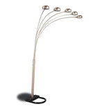 ZNTS Chrome and Black Floor Lamp with Curvy Dome Shades B062P153744