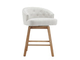 32.25" Swivel Counter Stools Set of 2, Upholstered Counter Height Bar Stools with Solid Rubber Wood N780P504556A