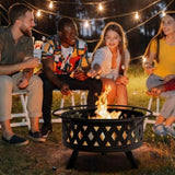 ZNTS 32IN Metal Fire Pit Black 36801333