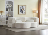 Modern Floor Sofa with 2 Pillows,Convertible Plush Corduroy Foam-Filled Sleeper Sofa Bed,15" Full 74915153