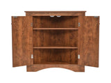 Brown Triangle Bathroom Storage Cabinet with Adjustable Shelves, Freestanding Floor Cabinet for Home 70212675