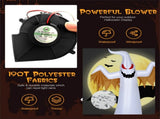 8FT Halloween Inflatable White Ghost - Rotatable Colorful LED Flame Lights, 190T Waterproof 76642105