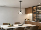 Farmhouse Black Pendant Light, 1-Light Iron Cage Metal Pendant with Clear Glass Shade, Hallway, 28832918