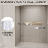 44-48 in. W x 72 in. H Double Sliding Shower Door, Semi-frameless Bypass Bathroom Sliding Door with W1573P239434