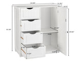 () 4-Drawer 1-Cabinet-Door Vertically Textured Painted MDF Bathroom Vanity 18772676