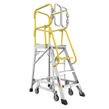 4 Step 375lbs Aluminum Rolling Platform Ladder W2529P251565