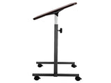 Multifunctional Adjustable Bedside Table MDF/Iron/4 Wheels With Brake, Dark Wood Grain Color 75239627
