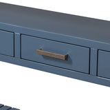 U_STYLE Modern Console Table Sofa Table for Living Room with 4 Drawers and 2 Shelves GL-N711P234484V