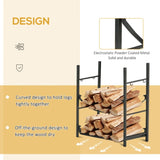 ZNTS Firewood Rack with Fireplace Tools, Indoor Outdoor Firewood Holder, Flat Bottom with 2 Tiers for W2225142617