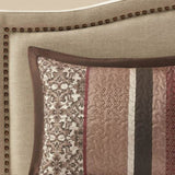 5 Piece Jacquard Quilt Set with Throw Pillows Red King/Cal King B03597548