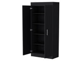 Black 5-Shelf Storage Pantry Cabinet B062P175201