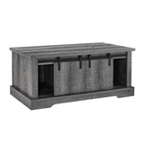 41.3 Inch Coffee Table Storage and Sliding Wood Door, Farmhouse and Industrial Cocktail Table W1781P268254