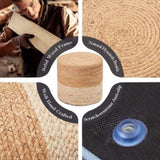 Round Pouf Ottoman Natural Seagrass Pouf Footrest, Foot Stool for Bedroom Living Room Accent 81061069